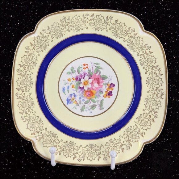 JOHNSON BROTHERS England Pareek Plates Floral Center Set 7 Square Ceramic 7.5"W - Picture 6 of 11
